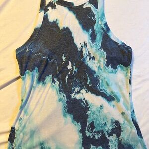 Old Navy Blue and Black Fitted Sleeveless Tank Top